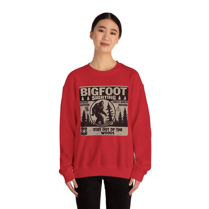 Bigfoot Sighting Retro Sweatshirt, Funny Sasquatch Crewneck, Ranger Warning Forest Attacks Vintage Jumper, Stay Out Woods Unisex Hoodie,