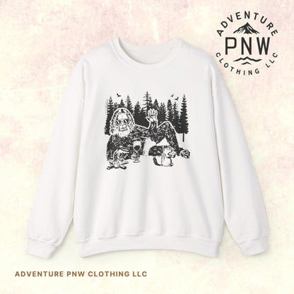 Funny Bigfoot Sasquatch Sweatshirt –Adventure Unisex Crewneck