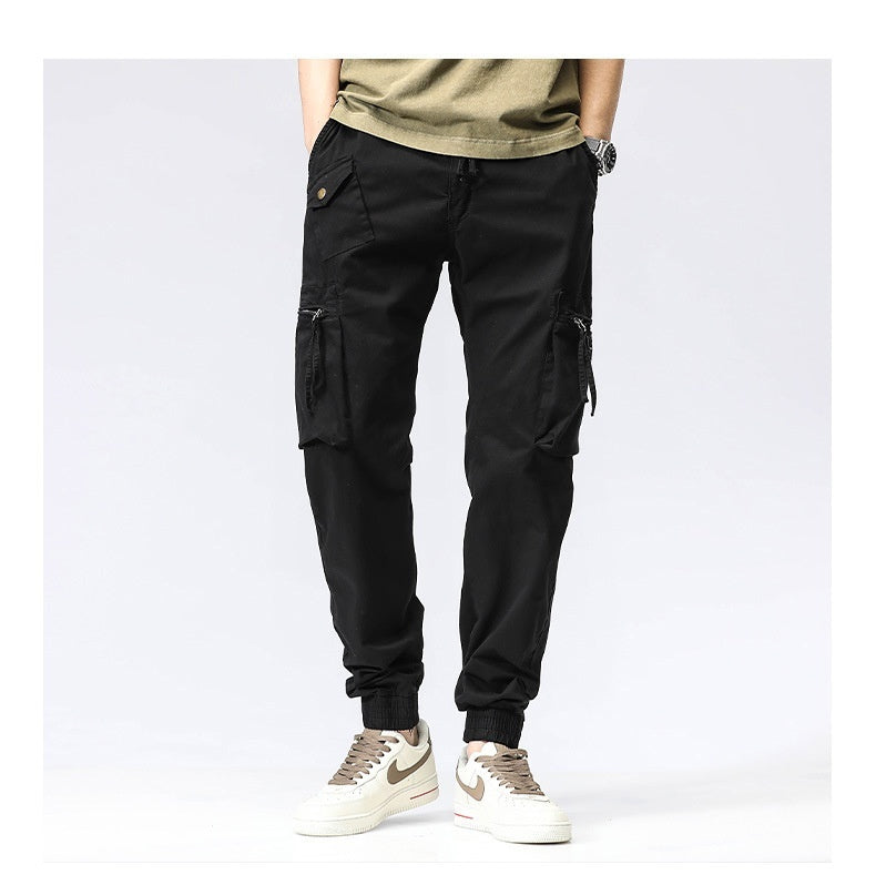 Men's Casual Multi-Pocket Jogger Pants | Elastic Waist Pure Cotton