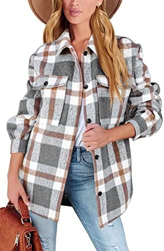 Women's Casual Button Long Sleeve Tops Shirt With Pocket