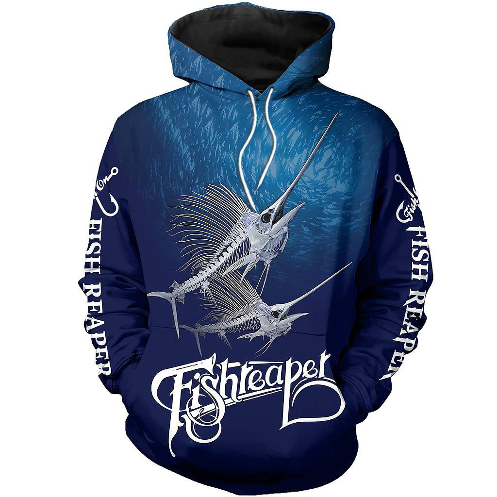 Fishing Enthusiasts Hoodie Digital Printing Outdoor Sports Loose Hoodie With Hood