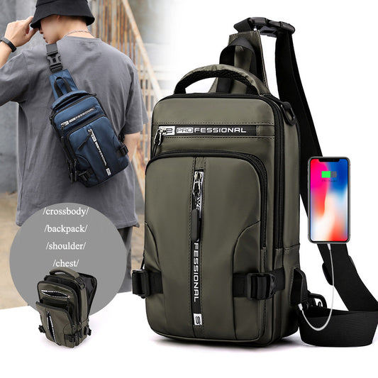 Multifunctional Crossbody Bags for Men | Waterproof Nylon Shoulder & Chest Bags