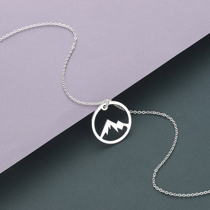 New Stainless Steel Mountain Pendant Clavicle Necklace