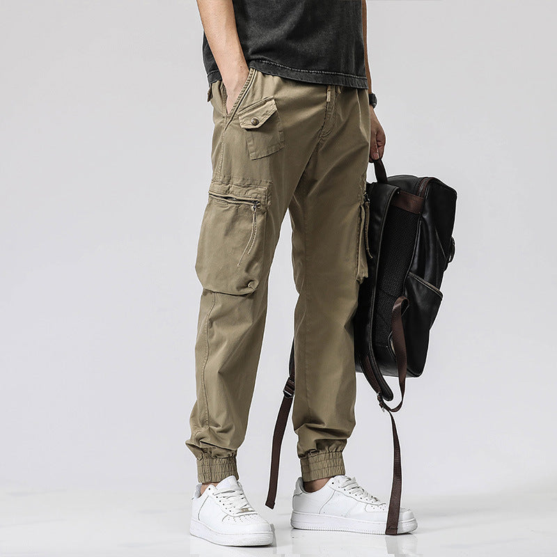 Men's Casual Multi-Pocket Jogger Pants | Elastic Waist Pure Cotton