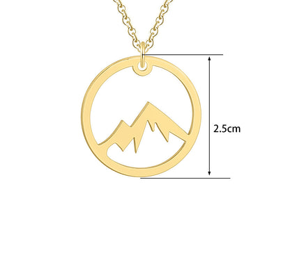 New Stainless Steel Mountain Pendant Clavicle Necklace